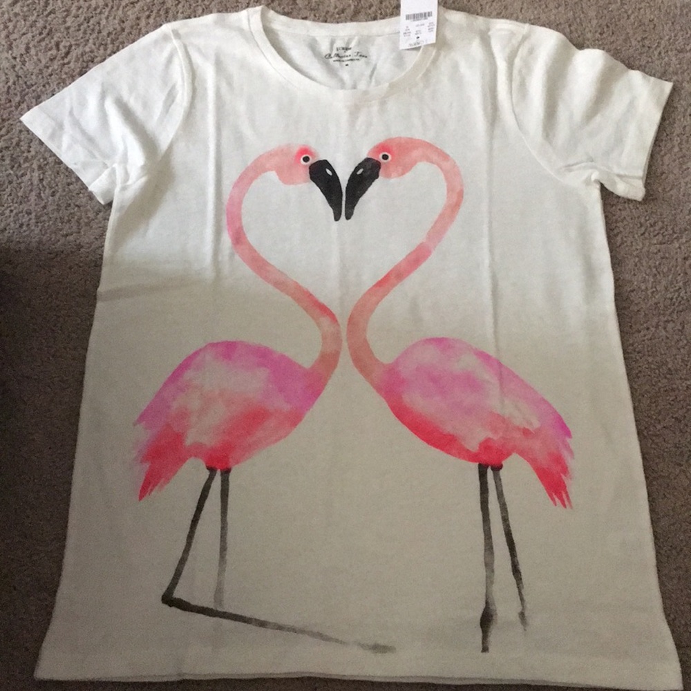 NWT J.Crew Flamingo Heart T-Shirt